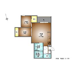 REGALEST中村日赤 2LDKの間取図画像