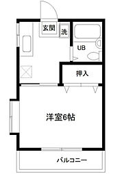 コーポトモ 1Kの間取図画像