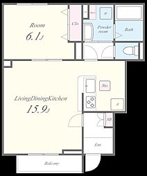 ルミセンス 1LDKの間取図画像