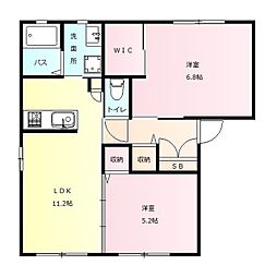 サンメゾン泉澤A 2LDKの間取図画像