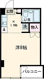 キタマチマンションK-O 1Kの間取図画像