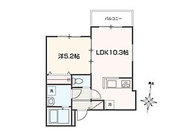 座間市入谷西4丁目アパート 1LDKの間取図画像