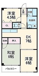 亀ヶ谷ビル 3DKの間取図画像