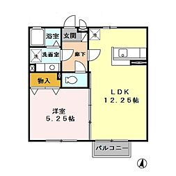 グラシアスナガヌマ2 1LDKの間取図画像