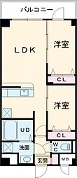 GENOVIA六町 2LDKの間取図画像