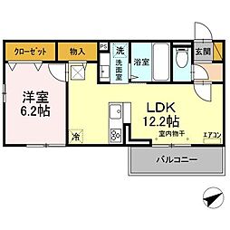 ボヌール 1LDKの間取図画像