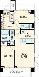 ソアラノーム荻窪天沼 2LDKの間取図画像