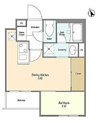 PairFLAT 1DKの間取図画像