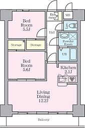 ライブ・トピア八王子 2LDKの間取図画像