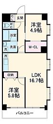 アートライフ・タケセイ 2LDKの間取図画像