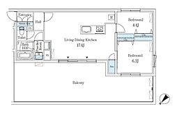 CREATIF学芸大学 2LDKの間取図画像