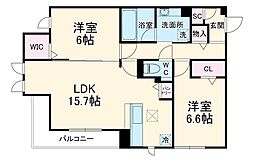 グラシオン 2LDKの間取図画像