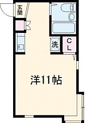 野沢ガーデン ワンルームの間取図画像