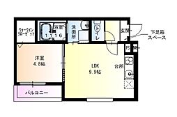 フジパレス春木駅西 1LDKの間取図画像