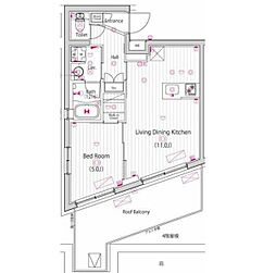 ガーラ・ステーション川崎久地 1LDKの間取図画像
