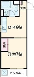 サクライハウス 1DKの間取図画像
