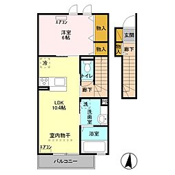 フォーリーフ 1LDKの間取図画像