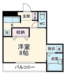 U-HOUSE船橋本町 1Kの間取図画像