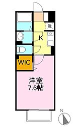 アミティエKATO 1Kの間取図画像