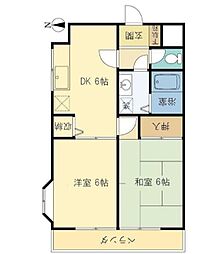 ブリスベンコーポラス 2DKの間取図画像