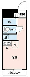 トーシンフェニックス西経堂 ワンルームの間取図画像