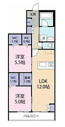 Maison Tampopo 2LDKの間取図画像