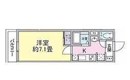 tarinaムコウガオカユウエン 1Kの間取図画像
