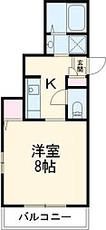 京成松戸線 五香駅 徒歩5分の賃貸マンション 1階1Kの間取り