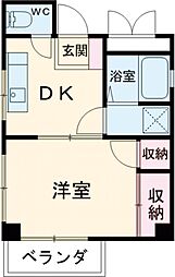 スターライトハーモニー 1DKの間取図画像