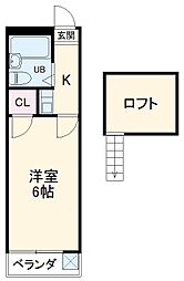 sanettifuji 1Kの間取図画像