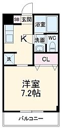 JR総武線 幕張本郷駅 徒歩8分の賃貸マンション 3階1Kの間取り