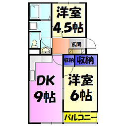 ソレイユ幕張 2LDKの間取図画像