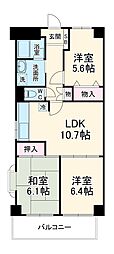 レジデンス雅鷺 3階3LDKの間取り