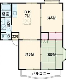 エレガンス 1階3DKの間取り