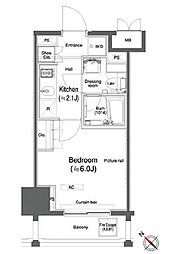 JR京浜東北・根岸線 大森駅 徒歩3分の賃貸マンション 7階1Kの間取り