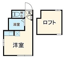 横浜市営地下鉄ブルーライン 三ツ沢下町駅 徒歩10分の賃貸アパート 1階ワンルームの間取り