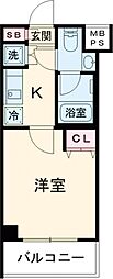 プレミアムキューブ新中野 1Kの間取図画像