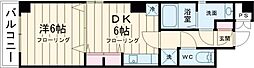 ぐらんぽると国立 6階1DKの間取り
