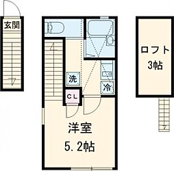バーミープレイス新小岩 2階ワンルームの間取り