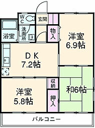エントピアハウス 3DKの間取図画像
