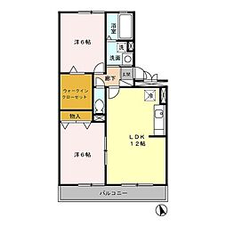 ロビンストリーム 3階2LDKの間取り