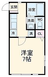 ファミリエールエム本千葉 1Kの間取図画像
