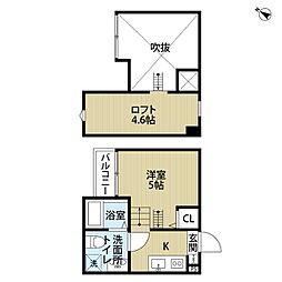 Ｃｏｎｎｅ（コンネ） 2階1Kの間取り