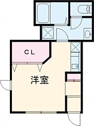 東急田園都市線 南町田グランベリーパーク駅 徒歩12分の賃貸アパート 1階ワンルームの間取り