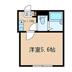 東武亀戸線 小村井駅 徒歩4分の賃貸アパート 1階1Kの間取り