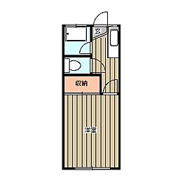 村上荘 1階1Kの間取り