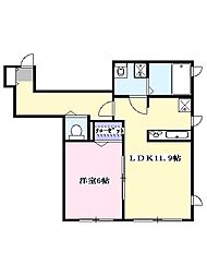 西武池袋線 所沢駅 徒歩5分の賃貸アパート 1階1LDKの間取り