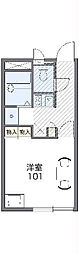 レオパレスFLORIA2 1Kの間取図画像