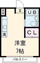 ソリッドリファイン西国立 3階ワンルームの間取り