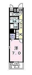 ウイング横須賀 1Kの間取図画像